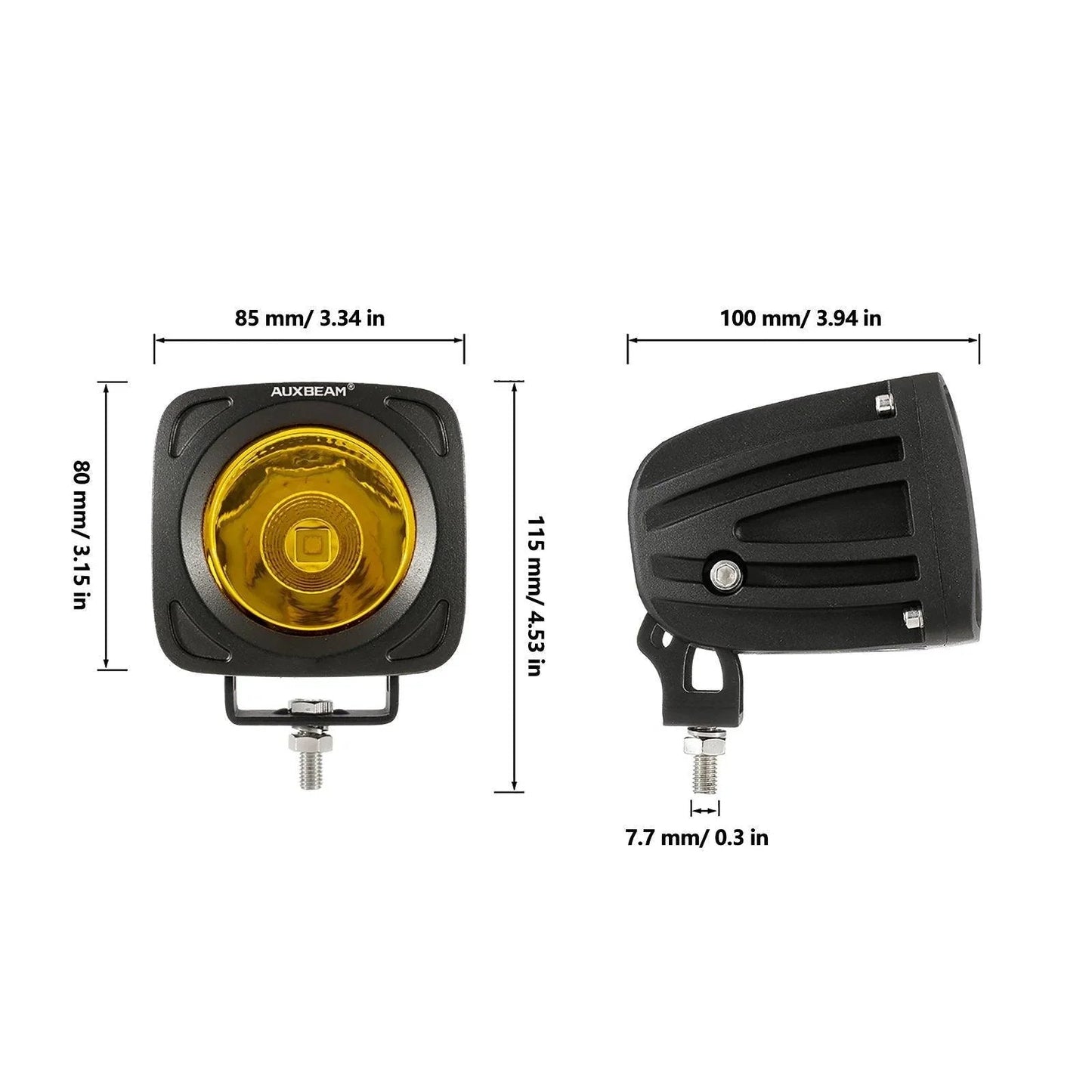 3.5 Inch 50W Round/Square LED Driving Lights Combo blanc/Yellow avec wiring harness pour 2000 FORD F250 – vue 14