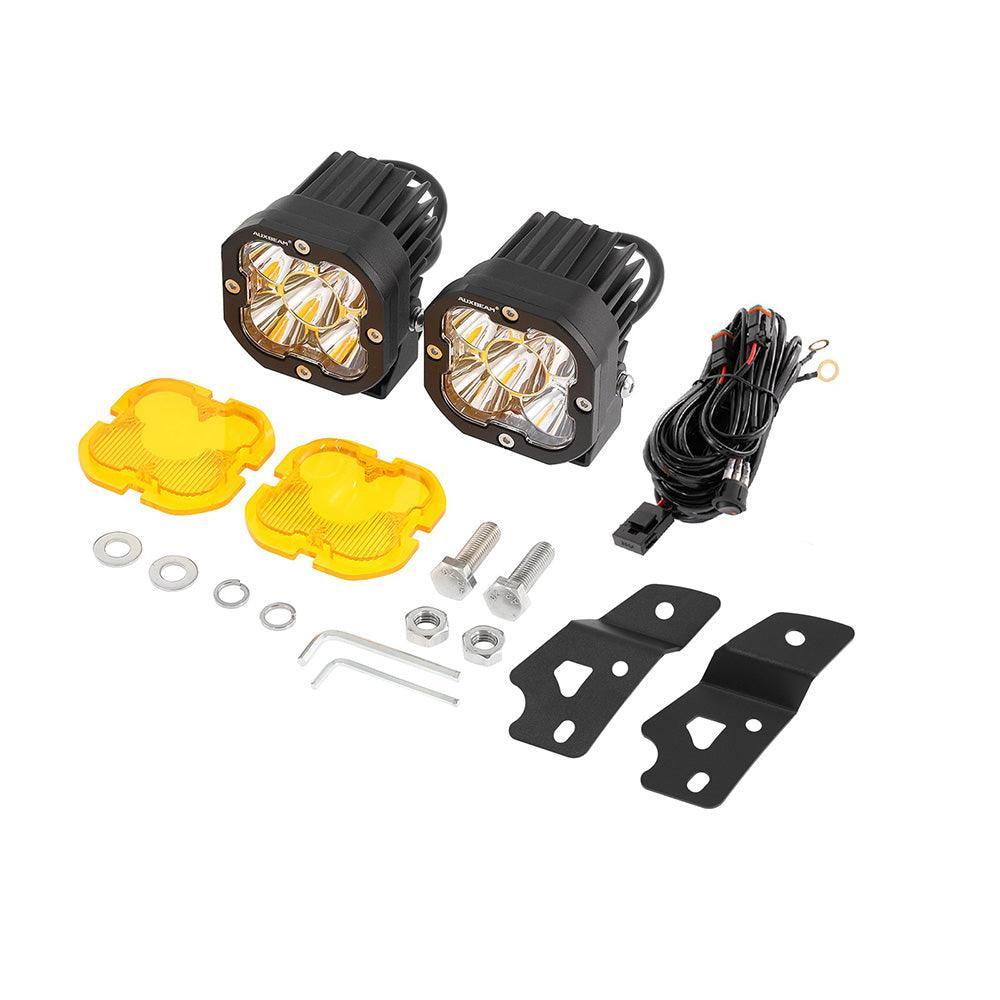 3 Inch 80W 9600LM LED Pods Lights blanc&Yellow avec A-Pillar Mounting Bracket pour Ford Bronco 2/4 Door 2021 2022 – vue 12