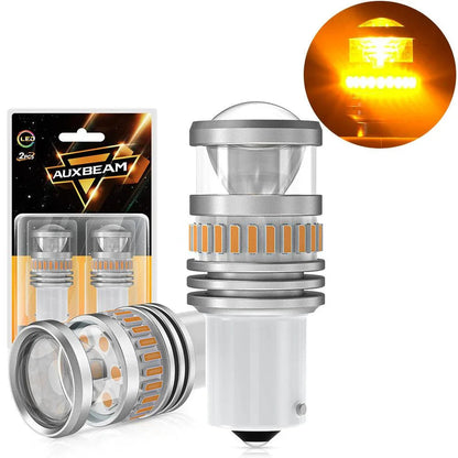 1156 BA15S Ampoules LED pour clignotants avant/arrière et feux latéraux 11W 4000LM 3500K orange B1 série – 2 ampoules