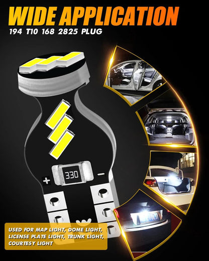 168 2825W5W T10 LED intérieur ampoules 1.5 W 300% plus lumineux 6 500 K blanc – 10 ampoules – vue 7 – NOVADOMIO