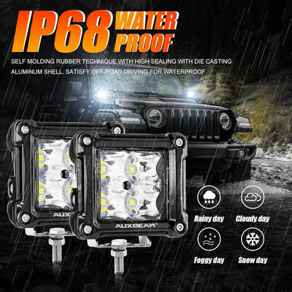 3″ 40 W projecteurs LED compacts Spot/Flood cadre multicolore avec faisceau électrique pour SUV ATV UTV camions pick-up