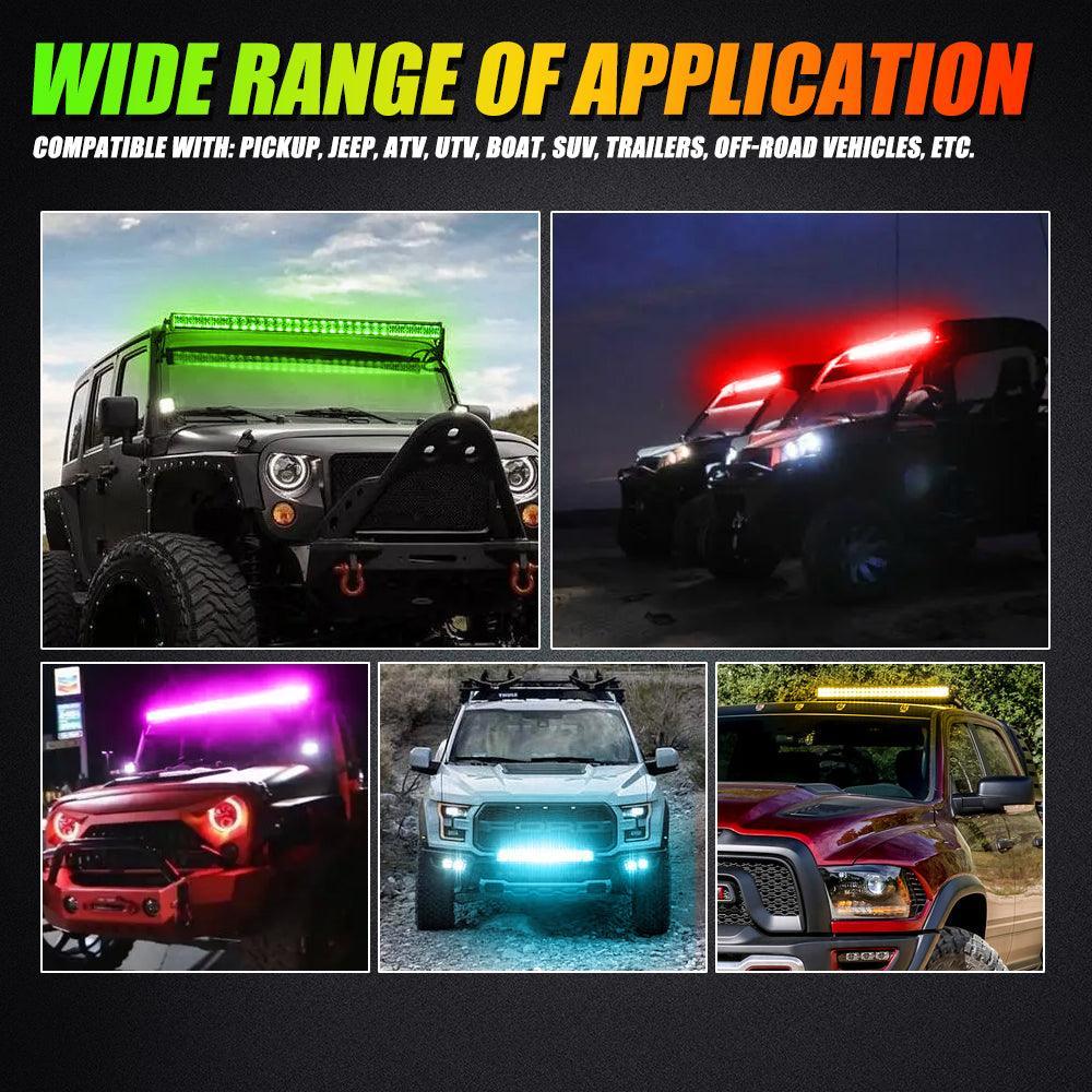 New 32 Inch V-PRO série Straight RGBW Color Changing Off Road Barres LED pour ATV UTV SIDE BY SIDES – vue 2