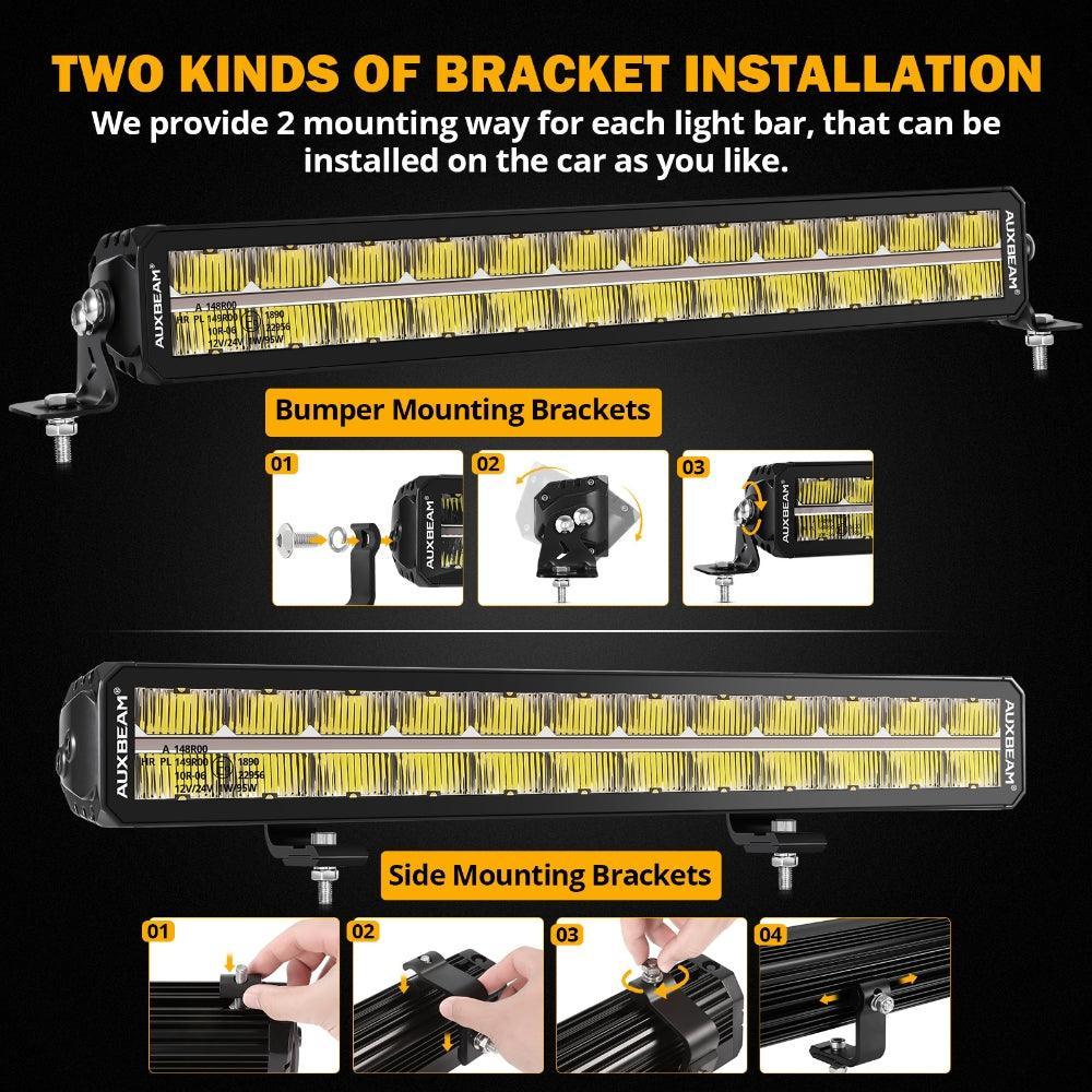 SP-DRL série 22 Inch 139W 16320LM Dual Row Off Road Barres LED avec orange&blanc DRL – vue 6