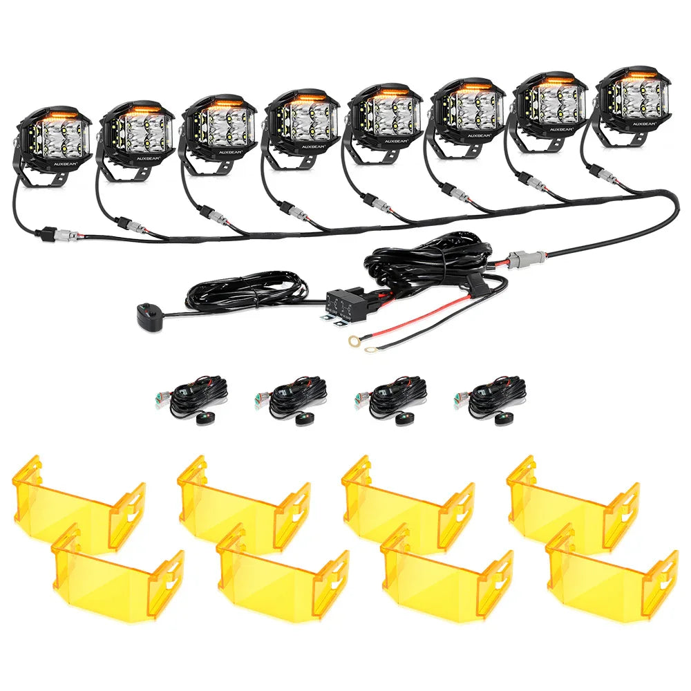 V-MAX série | 4 Inch 92W 8960LM faisceau combiné Side Shooter LED Round Pod Lights avec orange DRL – vue 20
