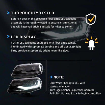 LED bloc optique avant projecteur double faisceau noir pour 2016–2022 Chevrolet Camaro 6th Gen – vue 7 – NOVADOMIO