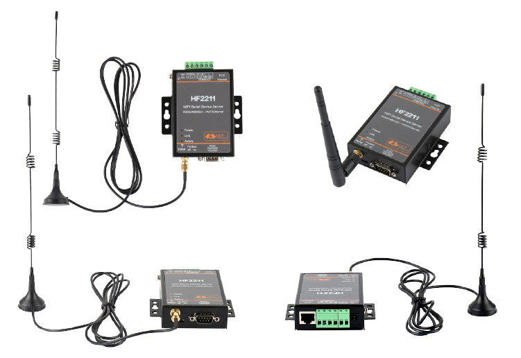 HF2211 WiFi périphérique série serveur RS232 / 485 / 422 + adaptateur câble série antenne – vue 5