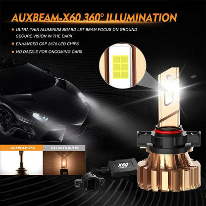 5202 Ampoules antibrouillard LED 44 W 40 000 lm X60 série sans ventilateur 6 500 K blanc froid – 2 ampoules – vue 3