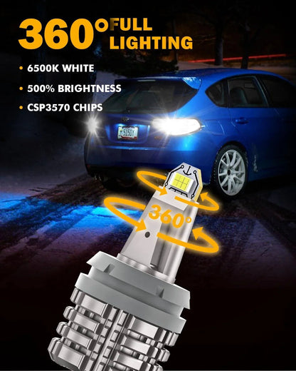3156 LED Back-up feu de recul ampoules 44 W 6 000 lm sans erreur CAN-bus 6 500 K blanc B2 série – 2 ampoules – vue 5