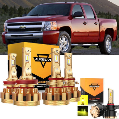 pour 2007-2015 Chevrolet Silverado 1500 F-16 Plus série CANbus intégré qualité automobile 14000LM Ampoules LED kit feux de