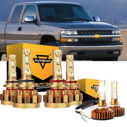 Kit d’ampoules LED feux de route/croisement F-16 Plus série CAN-bus intégré 14 000 lm pour Chevrolet Silverado 1500 2000–2002