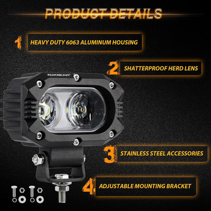 R4 série | 4″ 60 W Corrugated Lens 120° Wide Beam projecteurs LED compacts – vue 3 – NOVADOMIO