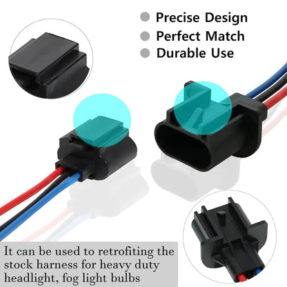 H13 LED phare Socket Male & Female Adapter faisceau électrique Connector pour phare/antibrouillard lot de 2 – vue 3