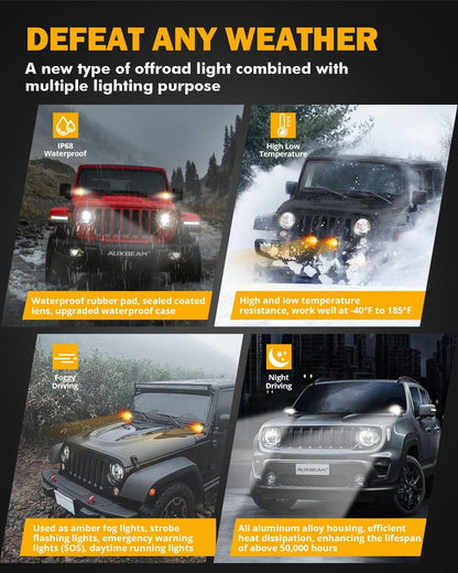 3″ 96 W 9 600 lm projecteurs LED compacts 6 modes feu LED longue portée avec montant A support de montage pour Ford Bronco