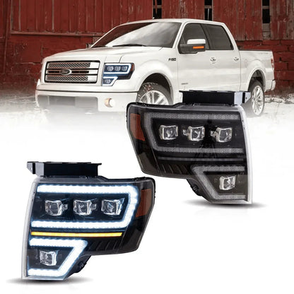 LED bloc optique avant Matrix Projector noir pour 2009–2014 Ford F150 12th Gen modèles – NOVADOMIO