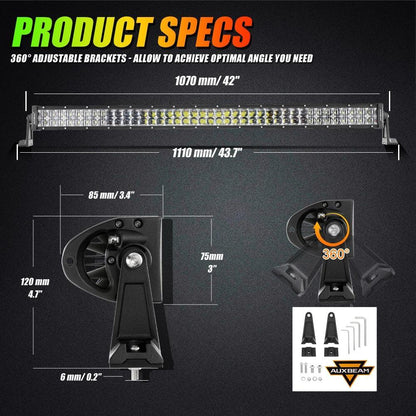 New 42″ V-PRO série droit RGBW couleurs changeantes tout-terrain Barres LED pour ATV UTV SIDE BY SIDES – vue 7 – NOVADOMIO