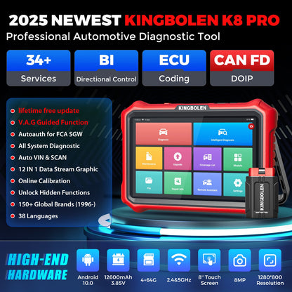 Valise diagnostic Bluetooth KINGBOLEN K8 Pro – Tests bidirectionnels – vue 4 – NOVADOMIO