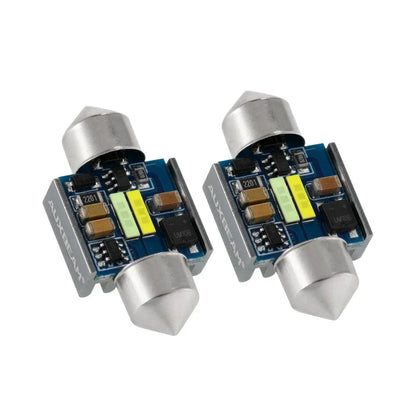Lot de 2 bicolore à commutation 31 mm DE3175 DE3021 DE3022 1.22″ 1860CSP 6 500 K blanc froid& bleu glacier LED Festoon