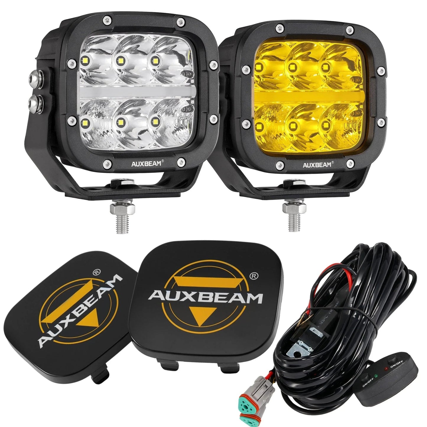 XP-ULTRA série 5 Inch 132W 15600LM blanc/orange LED Pods Driving Light avec orange DRL – vue 34