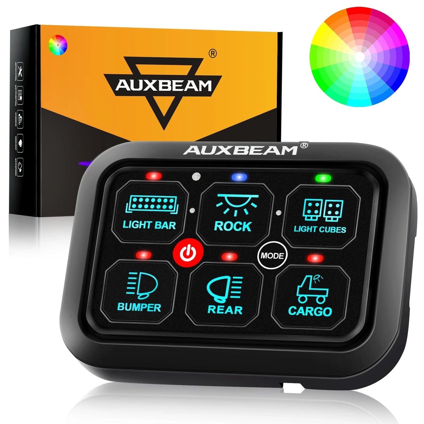 RA60 RGB panneau de commande, Toggle/ Momentary/ Pulsed Mode Supported (One-Sided Outlet)