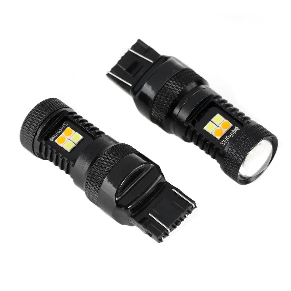 T20 7443 7440 Ampoules LED pour clignotants avant et feux de jour 300% haute luminosité bicolore à commutation blanc & orang…