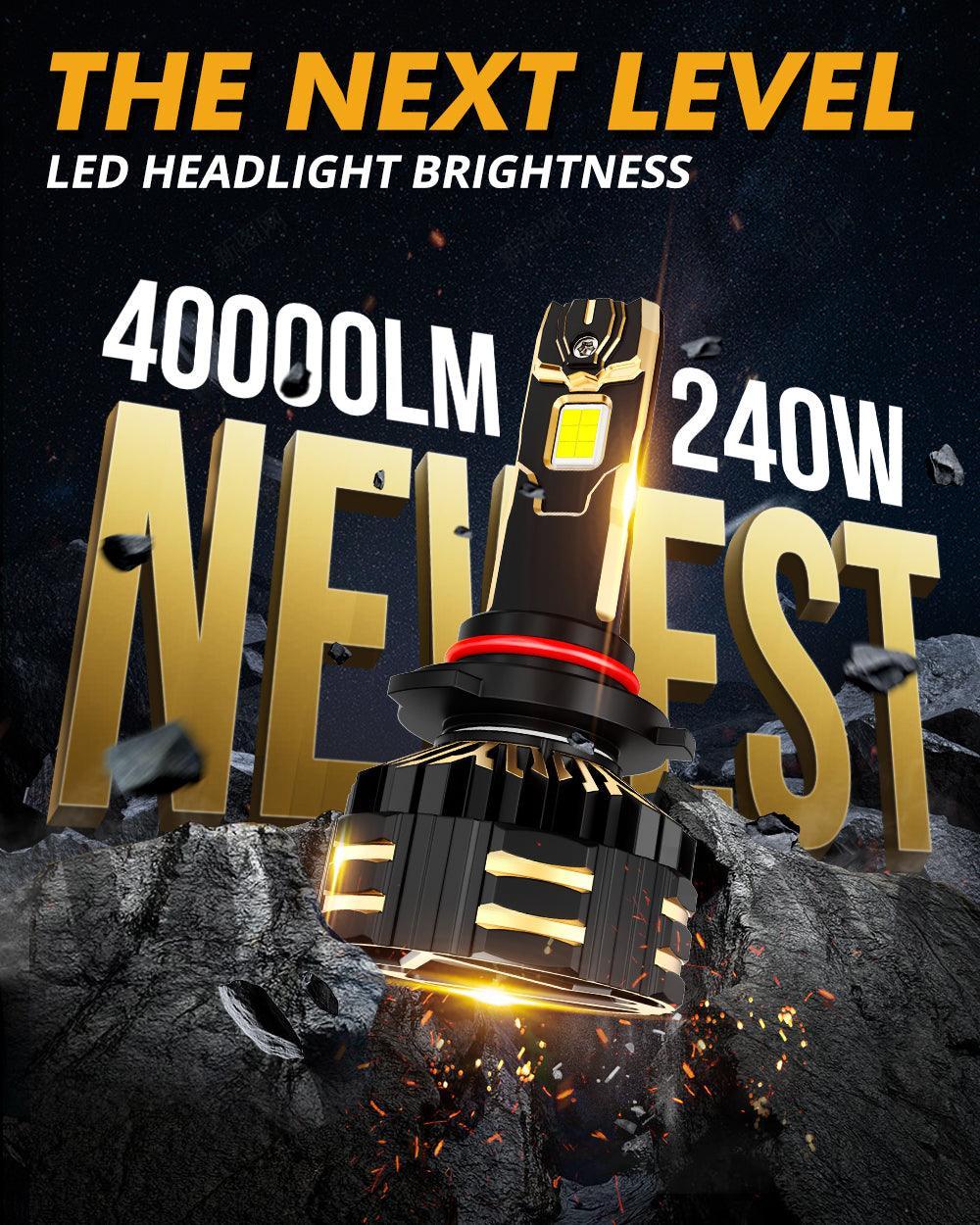 9005+H11 Ampoules de phare LED 240W 40000LM GX-ULTRA série 6500K blanc froid – 4 ampoules – vue 2