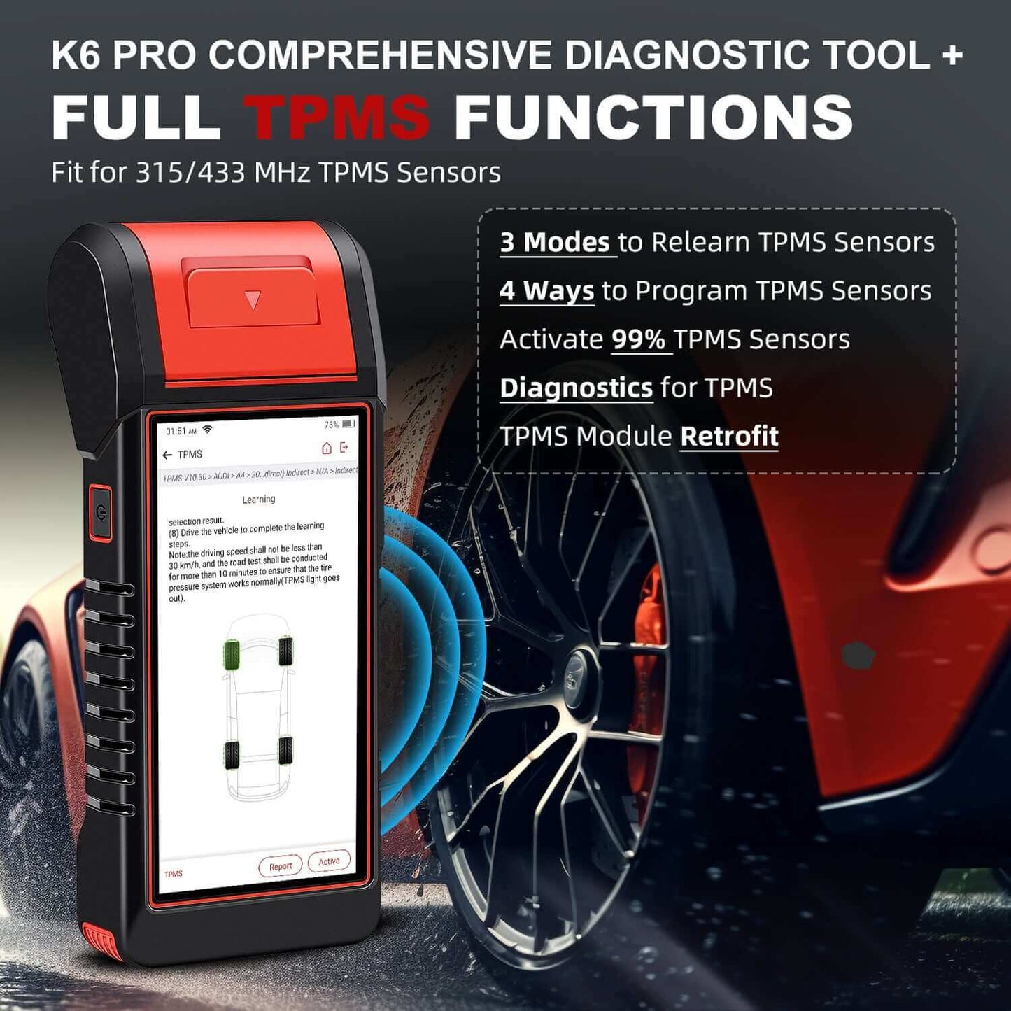 Valise diagnostic KINGBOLEN K6 Pro – TPMS, batterie et codage ECU – image produit 5 | NOVADOMIO