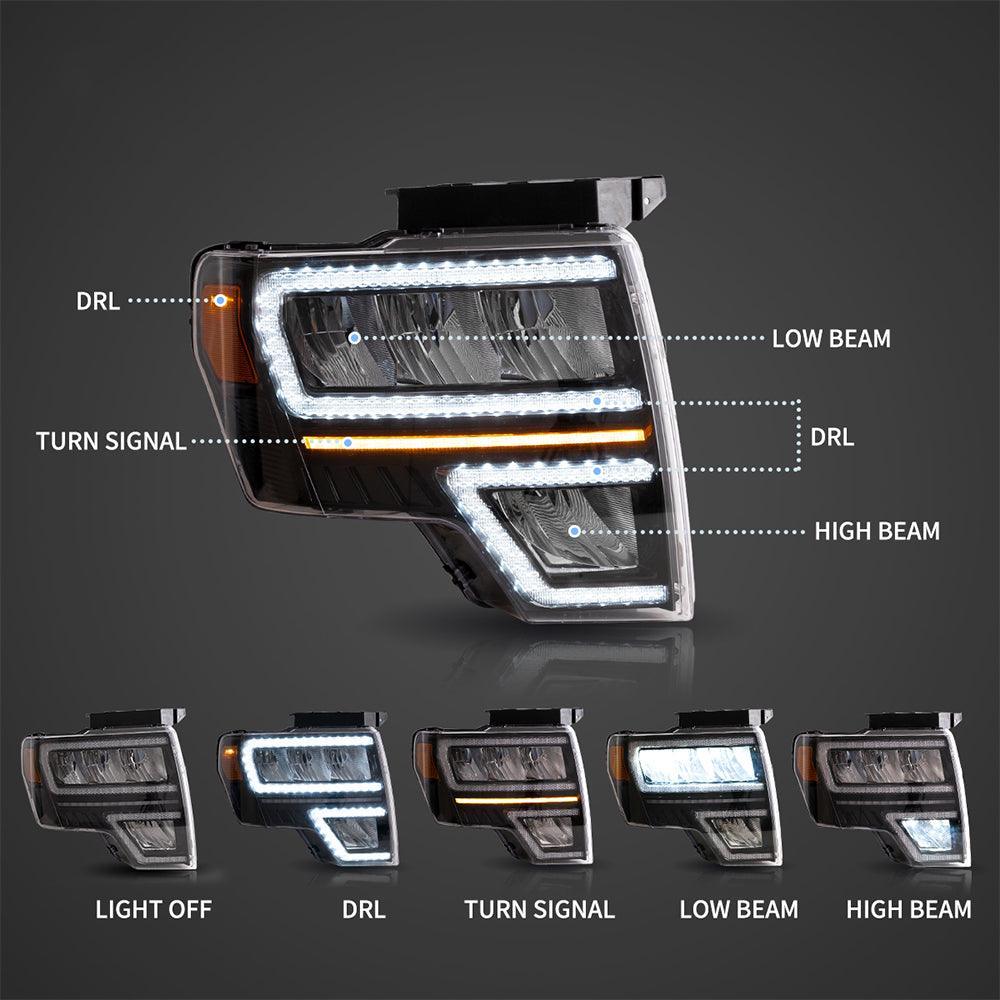 LED bloc optique avant Reflection Bowl pour 2009-2014 Ford F150 12th Gen – vue 3