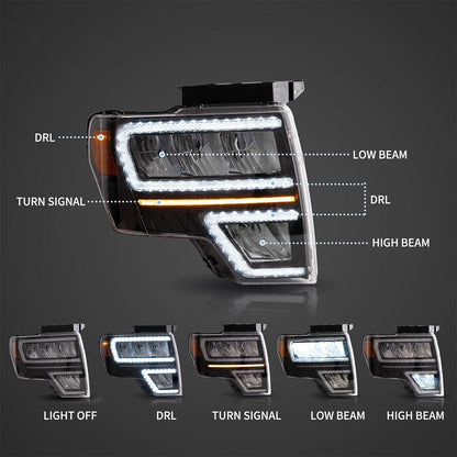 LED bloc optique avant Reflection Bowl pour 2009–2014 Ford F150 12th Gen – vue 3 – NOVADOMIO