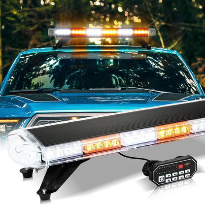 31.5″ stroboscopique de toit Barres lumineuses avec supports de montage 20 modes de flash feux de signalisation d’urgence