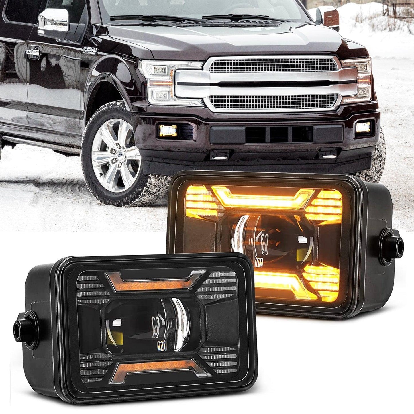 (2pcs/set) 60W LED Fog Lights avec DRL/ clignotant pour Ford F150 2015 2016 2017 2018 2019 2020