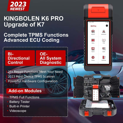 Valise diagnostic KINGBOLEN K6 Pro – TPMS, batterie et codage ECU – vue 4 – NOVADOMIO