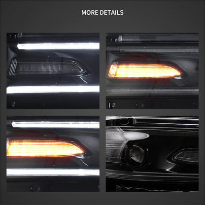 LED bloc optique avant projecteur double faisceau noir pour 2015–2023 Dodge Charger 7th Gen (LD) – vue 4 – NOVADOMIO