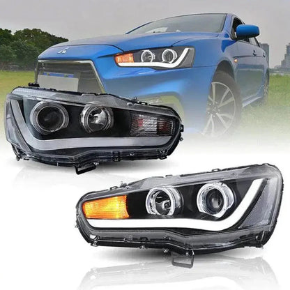 LED bloc optique avant Projector noir pour 2008–2017 Mitsubishi Lancer 9th Gen Evo X GSR 10th Gen (CZ4A) – NOVADOMIO