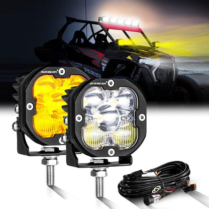 3″ 80 W 9 600 lm projecteurs LED compacts blanc&orange pour ATV UTV side-by-side 4×4 – vue 20 – NOVADOMIO