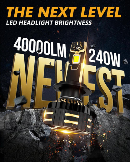 H7 Ampoules de phare LED 240W 40000LM GX-ULTRA série 6500K blanc froid – 2 ampoules – vue 2 – NOVADOMIO