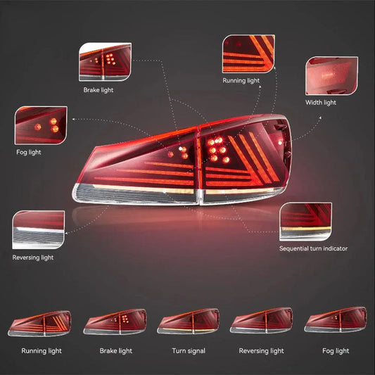 LED bloc de feux arrière Upgraded Version pour 2006–2013 Lexus IS 2th Gen (XE20) – vue 2 – NOVADOMIO