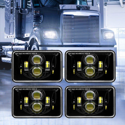 4×6″ 55 W Rectangular LED phare homologation DOT noir – NOVADOMIO