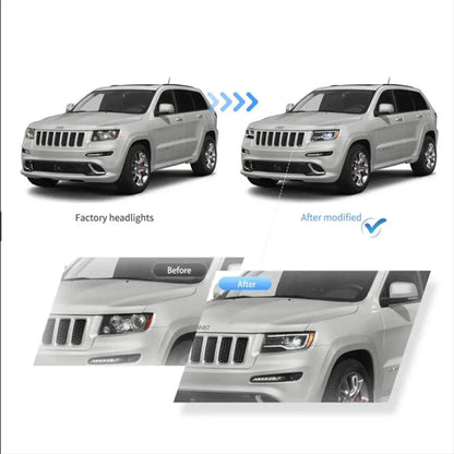 LED bloc optique avant Full LED avec Startup Animation/bleu DRL pour 2011–2013 Jeep Grand Cherokee (WK2) – vue 8 – NOVADOMIO