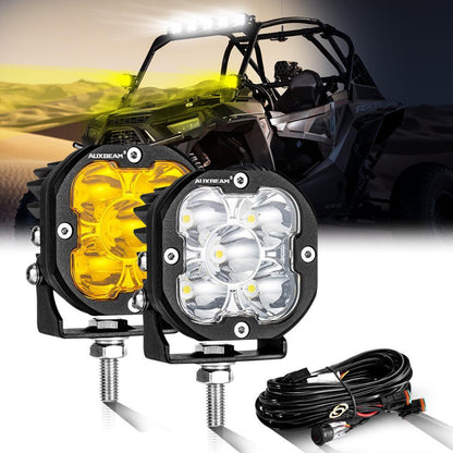 3″ 80 W 9 600 lm projecteurs LED compacts blanc&orange pour ATV UTV side-by-side 4×4 – vue 22 – NOVADOMIO