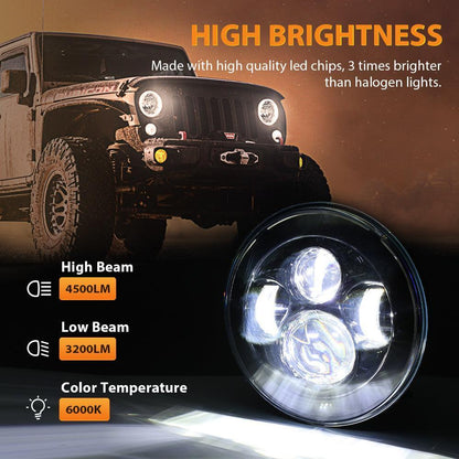 AUXBEAM 7″ LED Halo phare de remplacement pour Jeep Wrangler TJ CJ JK – vue 5 – NOVADOMIO