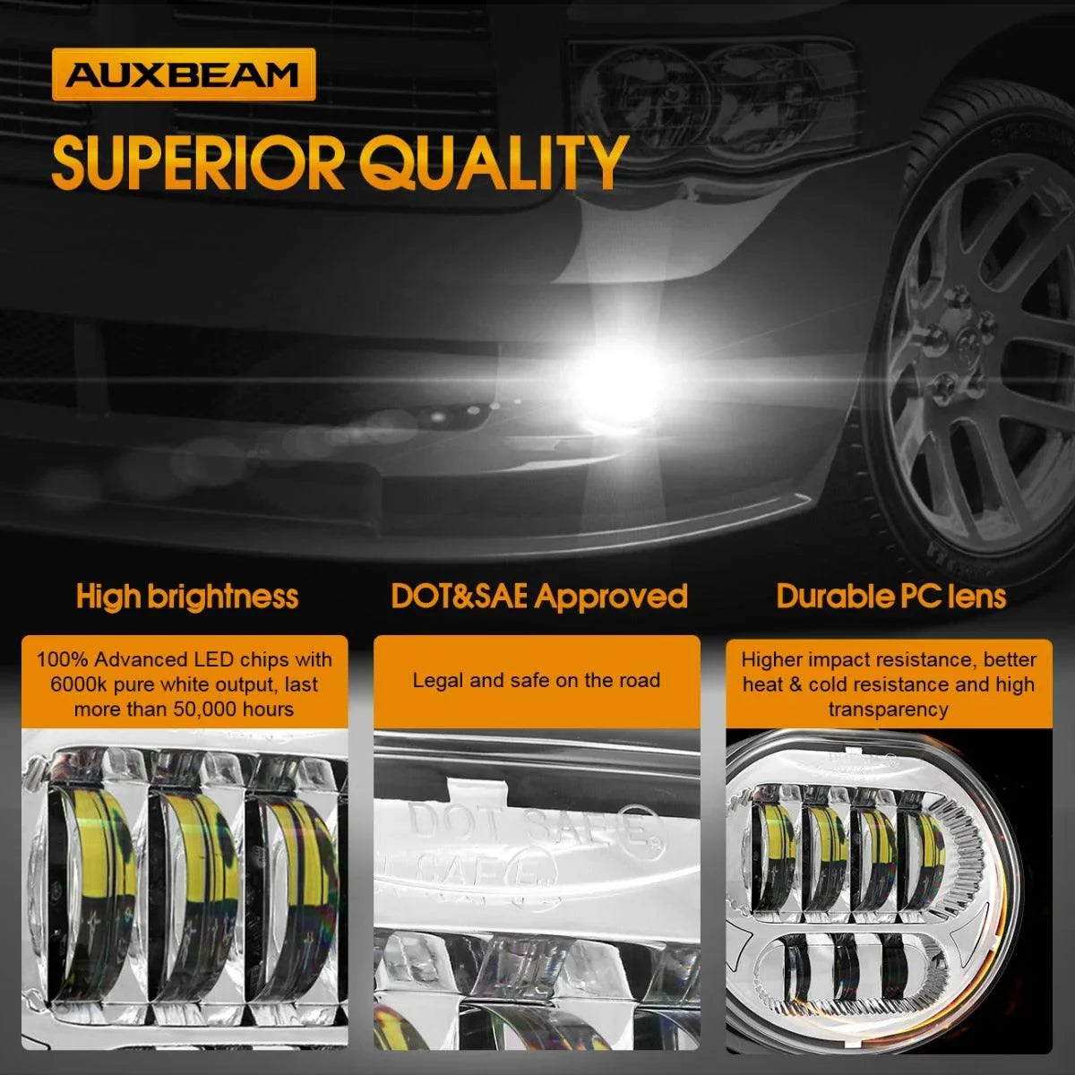 (2pcs/set) 63W Chrome LED Fog Light pour Dodge Durango Dodge Ram 1500/2500/3500 – vue 2