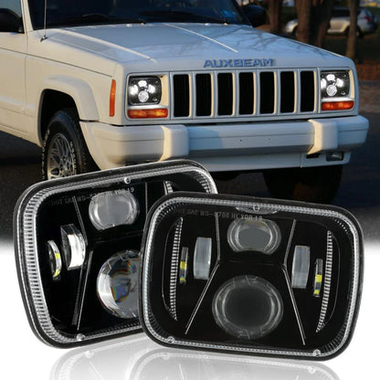 Lot de 2 110 W 7×6 éclairage LED phares pour Jeep XJ YJ MJ – NOVADOMIO