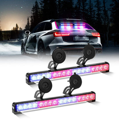 17″ Dual LED Directional Emergency Traffic Advisor Barres lumineuses 20 clignotant motifs avec Suction Cup Mount pour