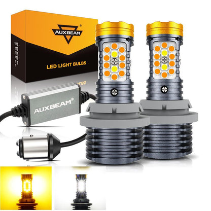 1157 BAY15D Ampoules LED pour clignotants avant et feux de jour 800% haute luminosité sans erreur CAN-bus bicolore à