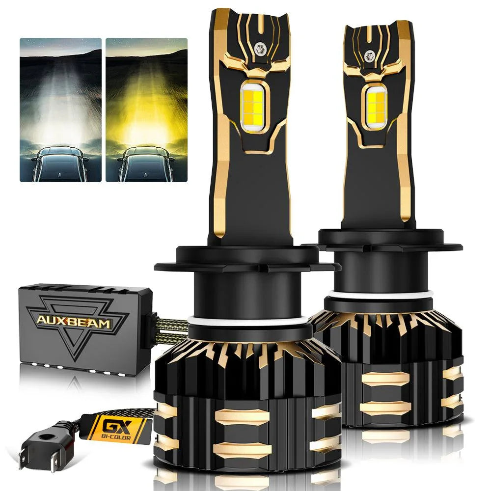 H7 LED Bulb Fog Lights/Low Beam Lights 110W 25000LM GX Bi-Color série High Power & Brightness bicolore à commutation – 2 amp…
