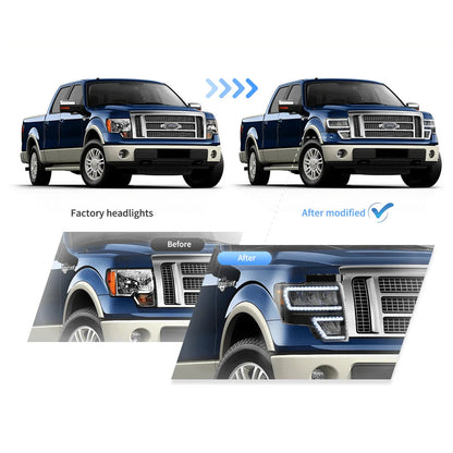 LED bloc optique avant Reflection Bowl pour 2009–2014 Ford F150 12th Gen – vue 10 – NOVADOMIO