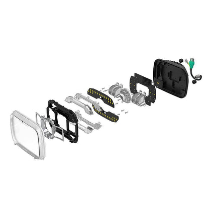 Starlight Flow série 7×6″ optique scellée phares LED avec feux de route/croisement & orange clignotant blanc DRL pour Jeep