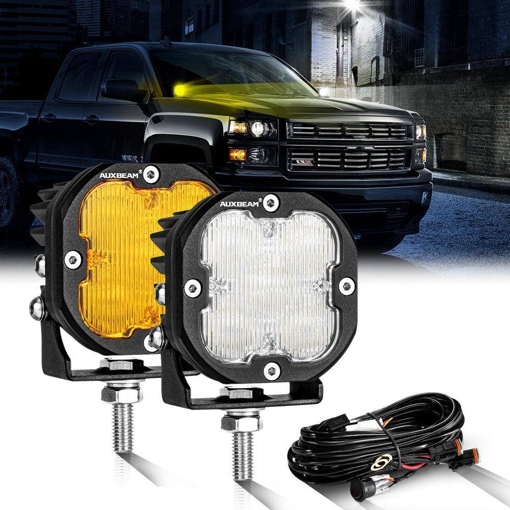 3 Inch 80W 9600LM LED Pods Lights blanc&orange pour CHEVROLET – vue 18