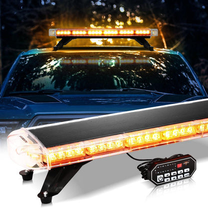 31.5″ stroboscopique de toit Barres lumineuses avec supports de montage 20 modes de flash feux de signalisation d’urgence