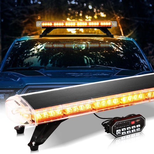 31.5" Rooftop Strobe Flashing Barres lumineuses avec Mounting Brackets 20 Flashing Modes Emergency Safety Warning Caution Be…